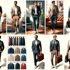 Przykłady smart casual męski: garnitury, marynarki, swetry, spodnie chino, bomberki. Stylizacje na różne okazje.