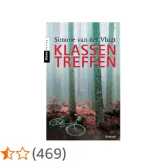 Buchcover "Klassen treffen" von Simone van der Vlugt: Ein einsames Fahrrad liegt im nebligen Wald.