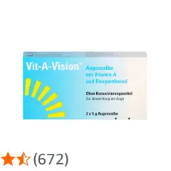 Vit-A-Vision Augensalbe mit Vitamin A und Dexpanthenol, ideal bei trockenen Augen. 2x5g.
