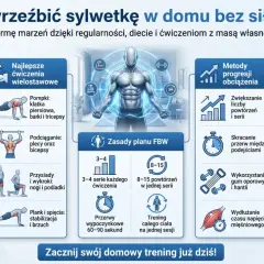 Jak wyrzeźbić sylwetkę w domu? Poradnik o treningu FBW, diecie i regeneracji. Zbuduj formę marzeń!