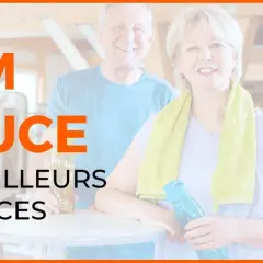 Couple souriant dans une salle de sport. "Gym douce : les meilleurs exercices" pour un gym facile pour débutant.
