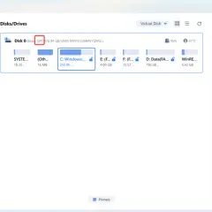 W programie EaseUS Partition Master widzisz, jak sprawdzić czy dysk jest MBR czy GPT. Dysk 0 ma oznaczenie GPT.