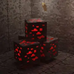 Bloki rudy czerwonego kamienia w kopalni. Idealne, by zastanowić się, jaki silnik do serwera Minecraft wybrać, by działał równie wydajnie.