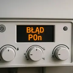 Wyświetlacz kotła pokazuje komunikat "BŁĄD POn".