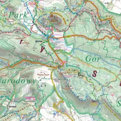 Góry Stołowe Polska: mapa turystyczna z zaznaczonymi szlakami, punktami widokowymi i atrakcjami.