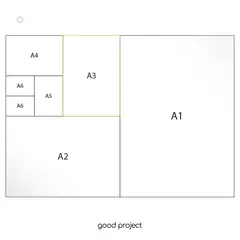 Schemat rozmiarów papieru: A1, A2, A3, A4, A5, A6. Idealne wymiary dla każdego projektu.