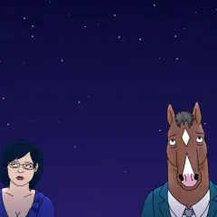 Pod gwiazdami Diane i BoJack, symbolizujący różnicę między szczęśliwym zakończeniem a zakończeniem słodko-gorzkim.
