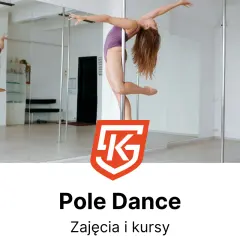 Młoda dziewczyna wykonuje akrobacje na rurze. Zajęcia i kursy pole dance dla młodzieży.