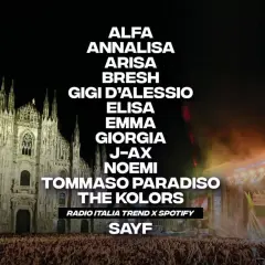 Concerto a Milano con i cantanti di Milano: Alfa, Annalisa, Arisa, Bresh, Gigi D'Alessio, Elisa, Emma, Giorgia, J-Ax, Noemi, Tommaso Paradiso, The Kolors.