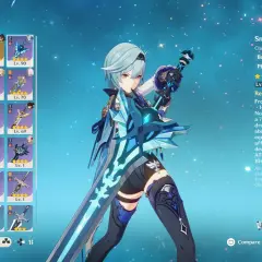 Eula Genshin Impact z Snow-Tombed Starsilver. Wiele broni do wyboru, ale ta lodowa jest jej ulubioną.