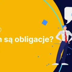 Mężczyzna z kalkulatorem i pieniędzmi w chmurce. Pytanie "Czym są obligacje?" wyjaśnia inwestycje.