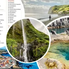 Atemberaubende Azoren-Landschaften: Wasserfall, Küste, Felsen. Packliste für Ihre Azoren Reisetipps: Kleidung, Schuhe, Kulturbeutel, Reiseapotheke.