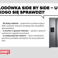 Lodówka side by side – duża, idealna dla rodzin i gastronomii. Ile waży lodówka side by side? To zależy od modelu, ale pojemność jest kluczowa.