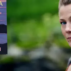 Bokomslag för "Tranorna flyger söderut" av Lisa Ridzén, med en kvinna i förgrunden.