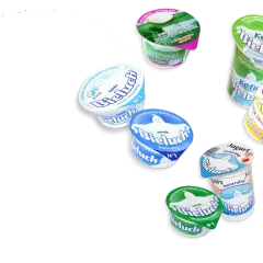 Różne rodzaje serka Bieluch: naturalny, lekki, ze szczypiorkiem, jogurt naturalny, kefir i śmietana 18%.