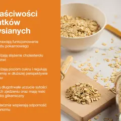 Płatki owsiane właściwości: poprawiają trawienie, obniżają cholesterol i cukier, dają sytość. Zdrowy wybór na co dzień.