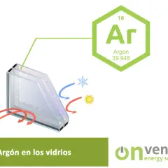 Vidrio 4/16/4 bajo emisivo con argón. El argón en los vidrios mejora el aislamiento térmico, bloqueando el calor del sol y el frío exterior.