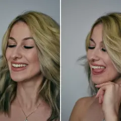 Uśmiechnięta dziewczyna z blond włosami i złotym septum. Czy septum boli? Ona wygląda na zadowoloną.