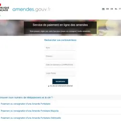 Page de paiement des amendes. Recherchez vos contraventions, y compris une amende forfaitaire, via ce service sécurisé.