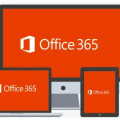 Ensemble d'appareils (ordinateur, tablette, smartphone) affichant le logo et le nom "Office 365", symbolisant l'accès à Microsoft 365 pour le web.