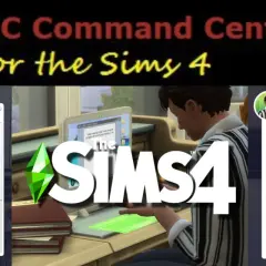 Interfejs MC Command Center w The Sims 4. Widok panelu z opcjami modyfikacji Simów, karier i czyszczenia.