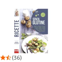 Copertina di libro con ricette senza glutine facili: biscotti, insalata e altri piatti.