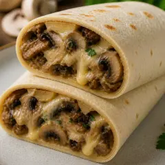 Pyszny wrap z pieczarkami i ciągnącym serem. To idealna odpowiedź na pytanie: wrap co to jest?