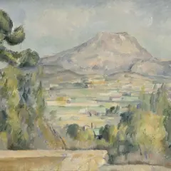 Paysage provençal, avec le Mont Sainte-Victoire en arrière-plan, évoquant les influences de Paul Cézanne.