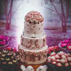 Elegancki tort weselny z różami z masy cukrowej. Dowiedz się, jak przechowywać figurki z masy cukrowej, by zachowały świeżość.