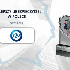 PZU - zwycięzca w kategorii Najlepszy Ubezpieczyciel w Polsce. Statuetka w kształcie Polski.