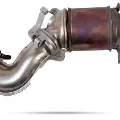 Pièce d'échappement métallique, potentiellement liée à la suppression FAP pour le contrôle technique.