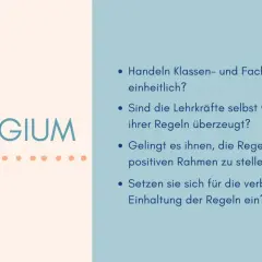 Klassenrat: Fragen zur einheitlichen Regelanwendung und Überzeugung der Lehrkräfte.