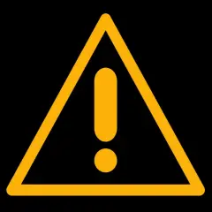 Triángulo amarillo con signo de testigo de exclamación, como el de un Volkswagen, indica precaución.
