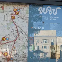 Kalwaria Zebrzydowska atrakcje: mapa szlaku Wojciecha Weissa, pętla B pieszo-samochodowa. Odkryj zakątki i zabytki.