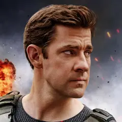 Jack Ryan blickar ut över en explosion, redo för nästa uppdrag.