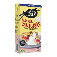 Enkel vaniljsås från Dreamy Dessert, perfekt för Fredriks fika. Krämig och gjord på grädde och äkta vanilj.