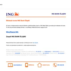 Blokada konta ING Bank Śląski. W trosce o bezpieczeństwo wymagana jest autoryzacja poprzez weryfikację właściciela konta.