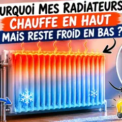 Pourquoi mon radiateur chauffe en haut mais reste froid en bas ? L'eau chaude légère monte, l'eau froide lourde descend.