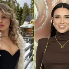 Dwie kobiety, jedna w zimowej scenerii w futrzanym płaszczu, druga w brązowym golfie z naszyjnikiem z literą N. Czy to Natsu?