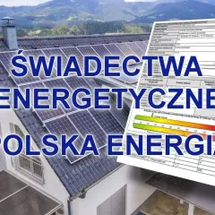 Co to jest świadectwo energetyczne? Dokument z analizą zapotrzebowania budynku na energię, z panelem słonecznym na dachu.