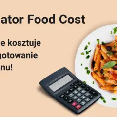 Kalkulator Food Cost pomoże Ci obliczyć koszt przygotowania dań z menu na 50 osób. Talerz makaronu penne z sosem i oliwkami.
