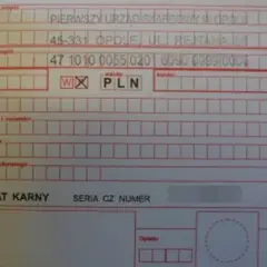 Formularz "Mandat karny" z danymi urzędu skarbowego i numerem konta. Tu sprawdzisz, gdzie zapłacić mandat.