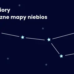 Gwiazdozbiory - tajemnicze mapy niebios. Białe linie łączą jasne gwiazdy, tworząc na ciemnym tle rozpoznawalne kształty.