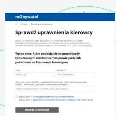 Formularz do sprawdzenie prawa jazdy. Wpisz dane, aby zweryfikować swoje uprawnienia kierowcy.