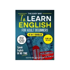 Książka "The Easy Way To Learn English For Adult Beginners" z motywami Londynu. Idealna do samodzielnej nauki angielskiego dla początkujących.