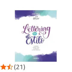 Portada de libro "Lettering con Estilo" de Ana Vega. Aprende desde cero a dibujar letras bonitas con esta guía de escritura lettering.