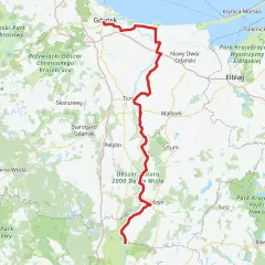 Trasa rowerowa Mierzeja Wiślana od Gdańska przez Malbork do Krynicy Morskiej.