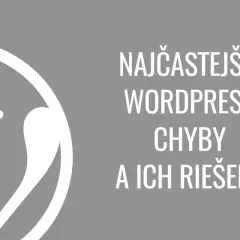 Logo WordPress i tekst "Najczęstsze błędy WordPress i ich rozwiązanie" na szarym tle.