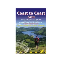 Cover of the "Coast to Coast PATH" guidebook, featuring a hiker overlooking a scenic lake and mountains, ready for their c2c hike.