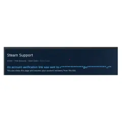 Strona Steam Support informuje o wysłaniu linku weryfikacyjnego do zmiany maila na Steam.